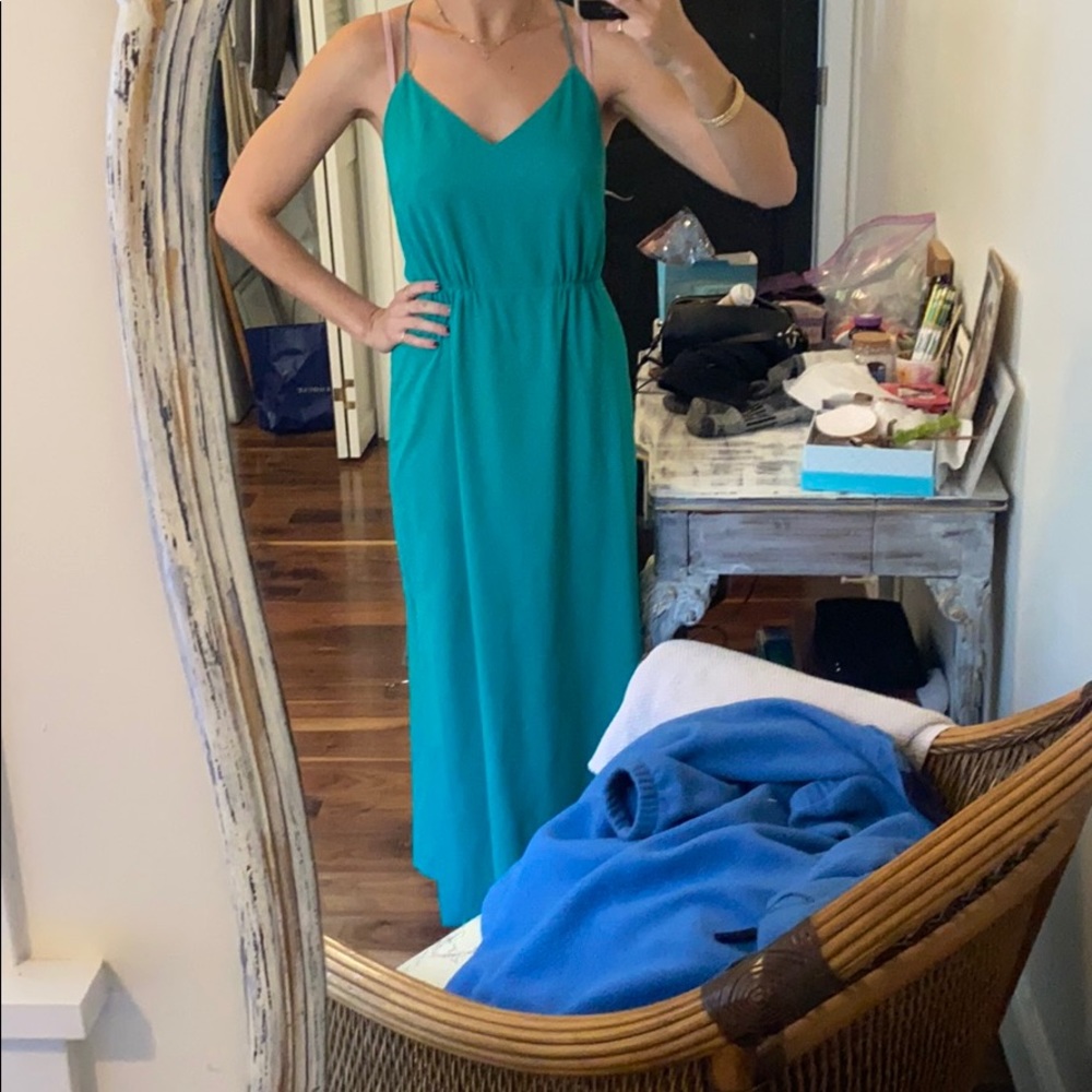 Jcrew green long dress